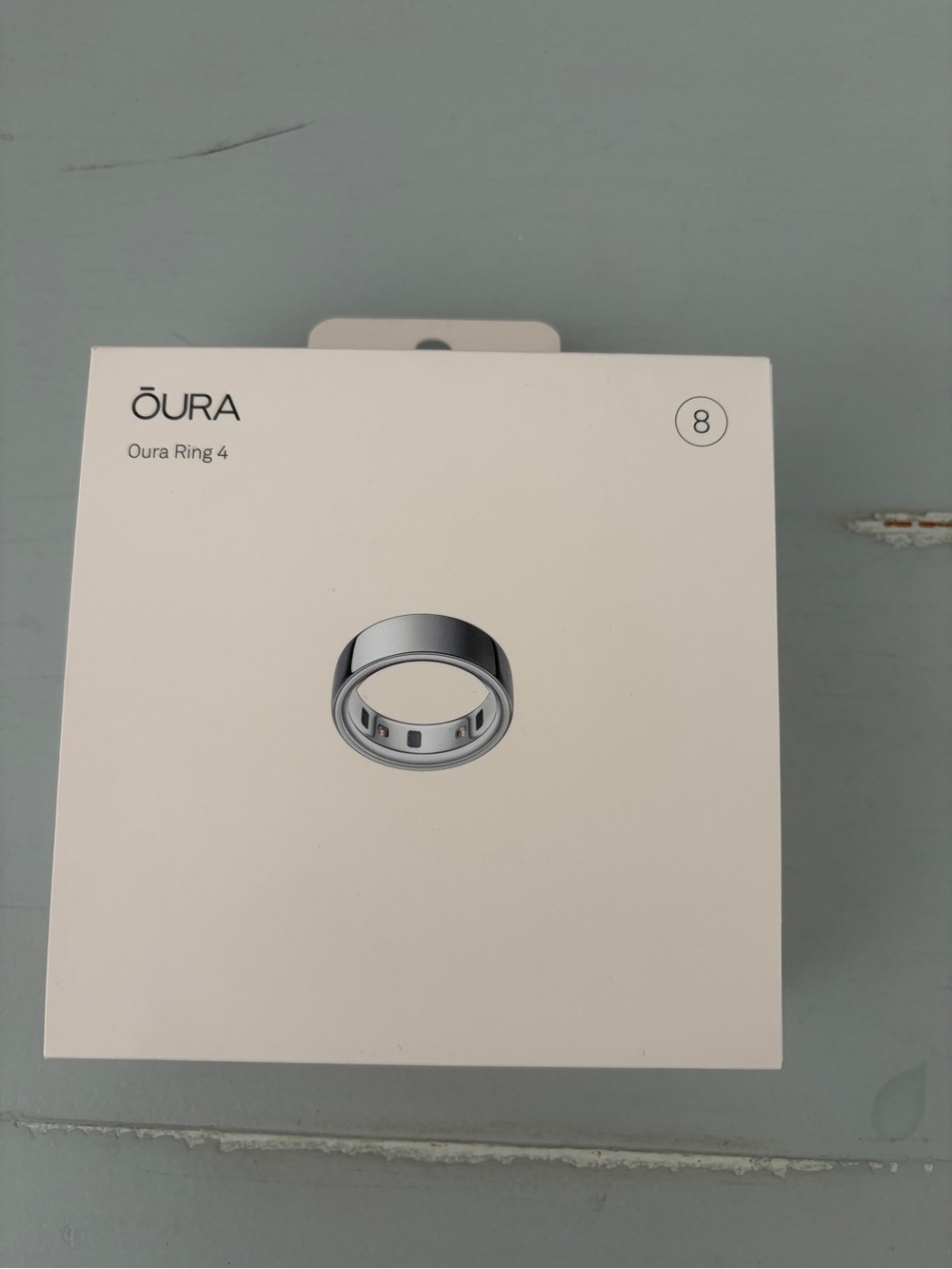Oura Ring 4 Silver Finish Smart Ring (Size 8)